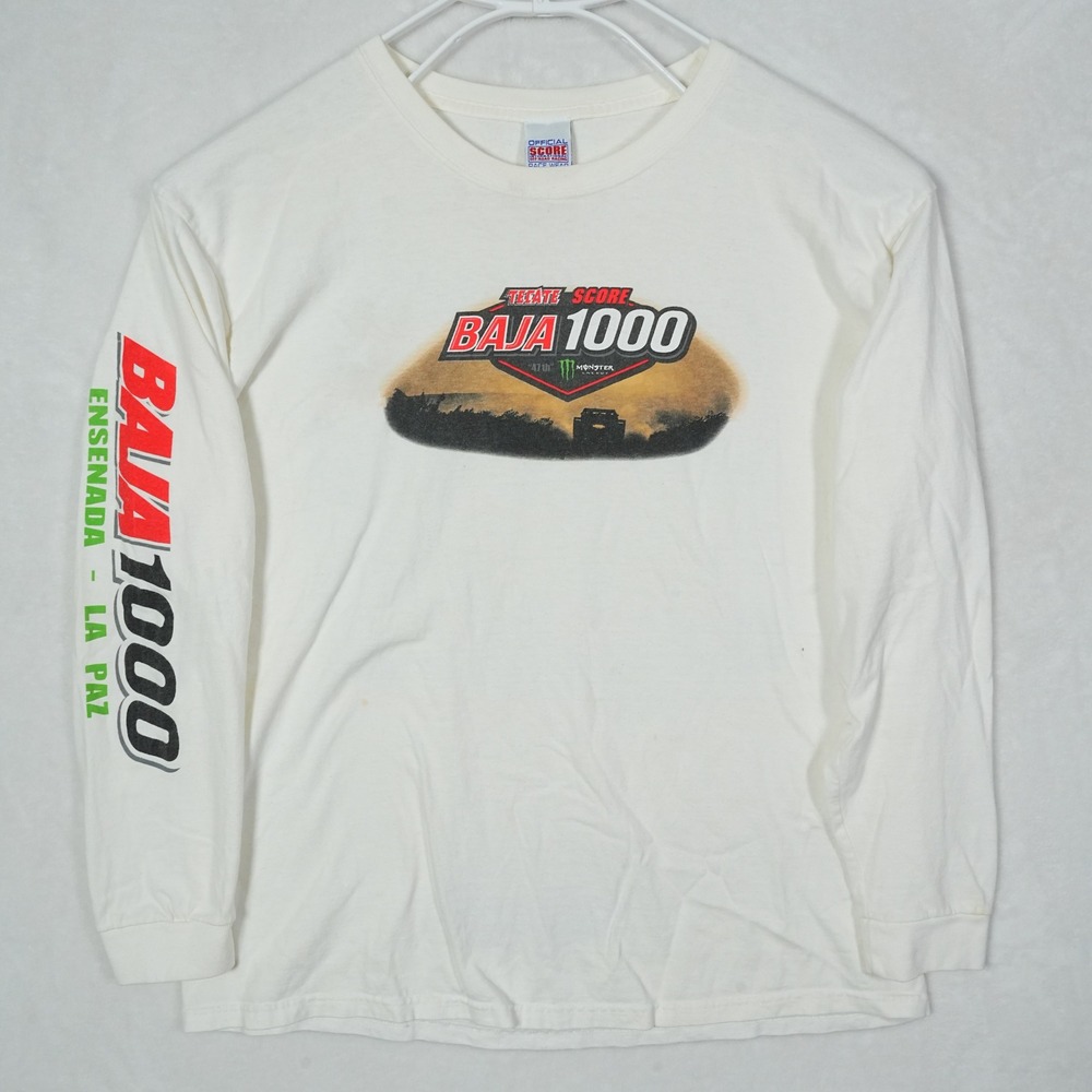 Official Score Monster Baja 1000 2014 Off-Road Racing Tecate White Shirt Mens L